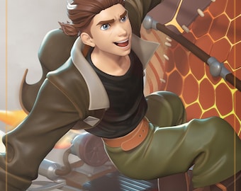 Treasure Planet - standbeeld van Jim Hawkins | 12k 3D-afdrukresolutie | Harsfiguur