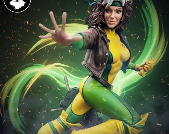 Estatua de Rogue de X-Men / Impresión 3D de 12k / Figura de resina