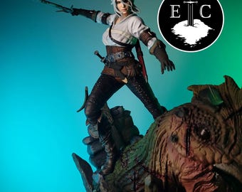 Estatua de Ciri de The Witcher / Resolución de impresión 3D de 12k / Figura de resina