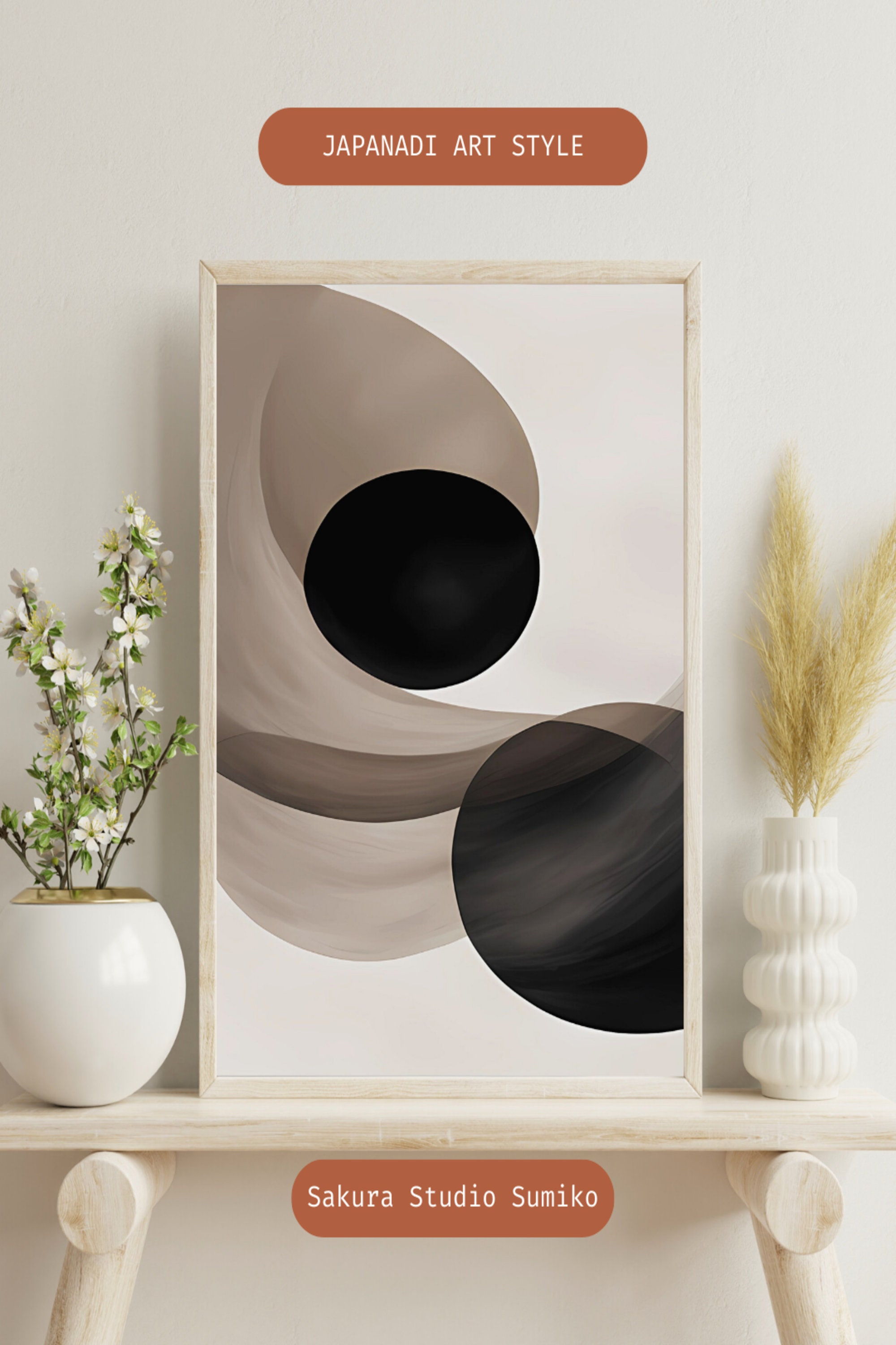 Zen Abstract Japandi Wabi Sabi Minimalist, Digital Download Wall Art, Neutral, Zen ...