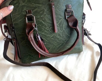 Vintage grüne Tasche, Tasche unter dem Arm, quadratische Tasche, Schultertasche, Crossbody-Tasche, Mode-Handtasche, lässige feste Tasche, Alltagstasche, Geschenk für sie.