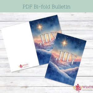 JOY to the World Christmas Bulletin Cover - PLUS Canva Template ...