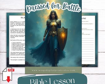 Armor of God Bible Lesson: Ephesians 6 Spiritual Warfare Study (Printable PDF) | #17