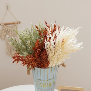 Torkad havre, naturlig havre, bränd orange havre, blekt havre, havretorkad blomdekoration, blomsterarrangemang för bröllopshemmet