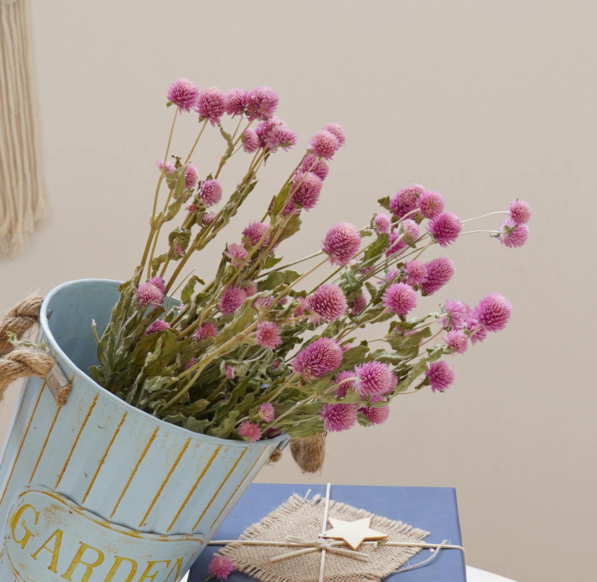 Natural dried flowers, pink dried flower decoration, wedding home flower arrangement, DIY dried flower arrangement