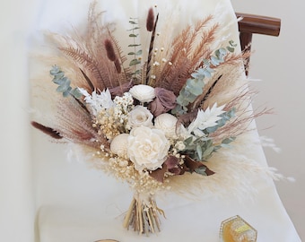 Dried Flower Bridal Bouquet |  Pampas Grass Bouquet