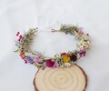 Wildflower Bohemian style crown. Colorful dried flower crown. Rural wedding dried flower crown. Autumn themed girl's crown.Children's Crown