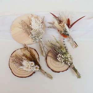Mini dried flower bouquet, Bohemian wedding decoration, small vase flower arrangement, mailbox gift, pampas+baby breathing mini bouquet