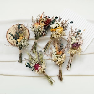 Rose mini dried flower bouquet, small vase bouquet, Bohemian wedding table center, mailbox gift, neutral mini bouquet, home decor