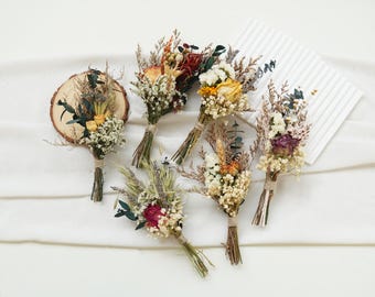 Rose mini dried flower bouquet, small vase bouquet, Bohemian wedding table center, mailbox gift, neutral mini bouquet, home decor