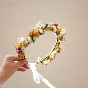Neutraal gedroogde bloemenkroon: boho bruids, newborn, bloemenmeisje