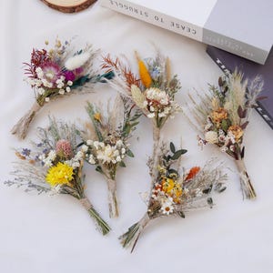 Mini dry bouquet, Bohemian wedding decoration, table center, small vase bouquet, neutral pampas mini bouquet, mailbox gift, gift for her