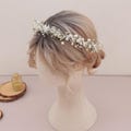 Wedding head wreath\uff0cDried Flower Hair Wreath for Bride,Gypsophila Floral hair wreath
