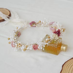 natural flower hair crown, Bohemian dried flower crown, dried flower crown, wedding hair accessories,Dried flower hair accessories
