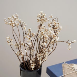 Gedroogde talgbessen，Natuurlijke bessen， Droogbloemenarrangement，Witte gedroogde bloemen, doe-het-zelf bloemstuk