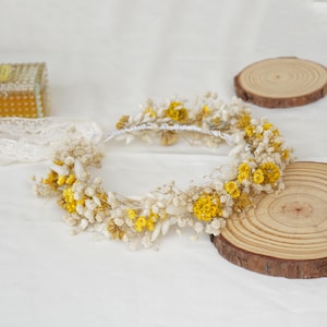 Bridal dried flower crown,Natural flower hair crown,Bohemian dried flower crown, wedding hair accessories,wild flower hair crown