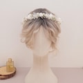 Hydrangea+Baby's Breath Dried Flowers Crown,White Boho Bride Crown,Bridal Crowns,Wedding Crown