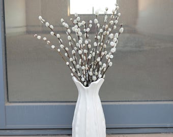 20 Stems Silver Real Pussy Willow Branches Natural Dried Flowers Floral Arrangement