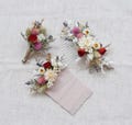 Daisy dried  flower hair comb. Bohemian wedding bride hair comb.Dried rose lavender hair comb. Blush+Cream Mixed Hair Comb&boutonniere