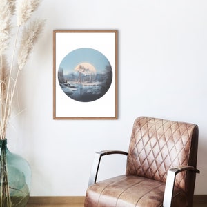 Art mural. Image Hiver (Style 2) en forme de disque vinyle