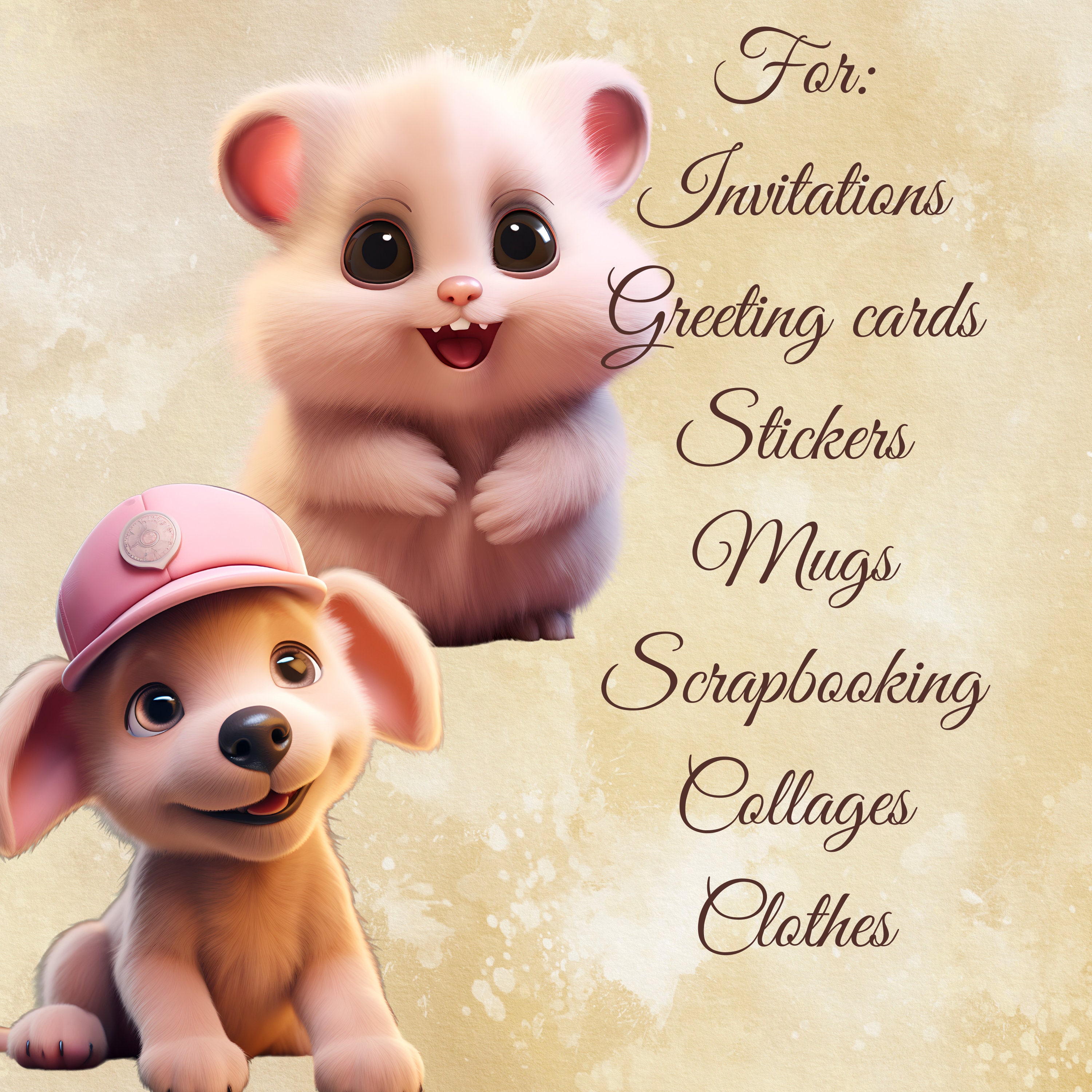Niedliche Tiere, Clipart Bundle, Baby Tiere, PNG, Transparenter