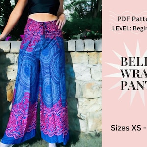 Palazzo Wrap Pants With Ties Beginner Easy Sewing Pattern