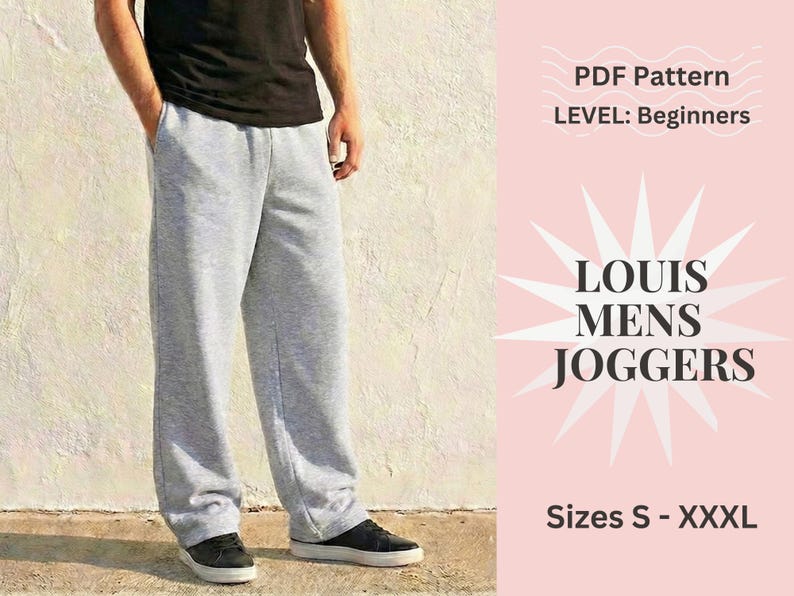 Mens Joggers Sewing Pattern PDF, Casual Sweatpants Digital Download ...