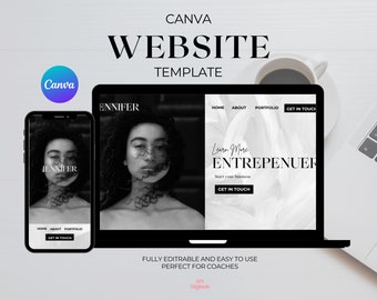 Minimalist One Page Website Canva Template (Digital Download)