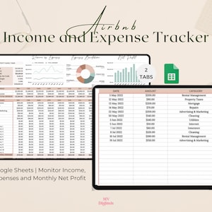 Airbnb Income and Expense Spreadsheet | Rental Property Management Airbnb Host Template Net Profit Loss Revenue Expense Breakdown VRBO