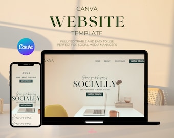 Beige Minimalist Canva Website Template (Digital Download)