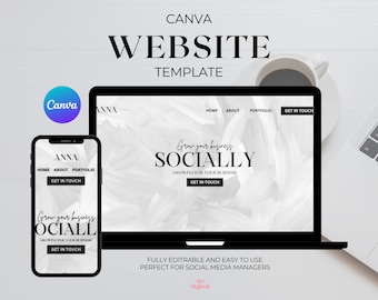 Minimalist Canva Website Template for Coaches & Entrepreneurs (Digital Download)