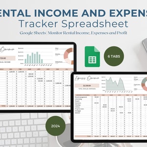 Rental Income and Expense Tracker Spreadsheet | Rental Property Tracker Rental Bookkeeping Real Estate Template Vacation Property Tracker