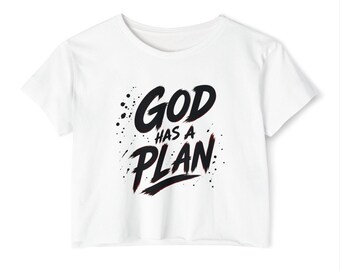 God Has a Plan Crop Top — Womens Faith Graphic Festival Tee