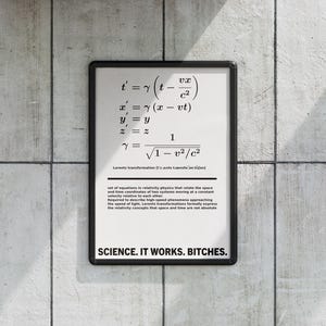 Digitale downloadposter Lorentz-transformatie - Minimalistische wetenschapsmuurkunst