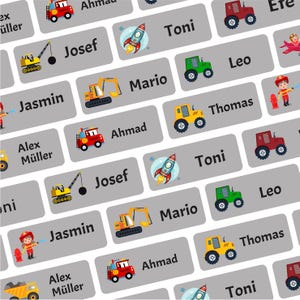 Naamstickers voor kleding en voorwerpen, gepersonaliseerde en waterdichte stickers met namen voor kinderen, school, etc.