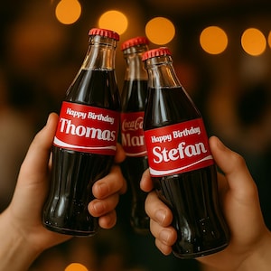 Etichetta adesiva in vinile personalizzata per la crema spalmabile Coca-Cola, per matrimoni, San Valentino, compleanno, festa del papà, anniversario e regali divertenti.