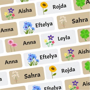 Naamstickers voor kleding en voorwerpen, gepersonaliseerde en waterdichte stickers met namen voor kinderen, school, etc.