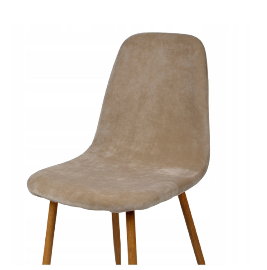BEIGE Velvet Scandi Chair Cover / Stretch Chair Cover / BEIGE Velvet Scandi Chair Cover, Ikea