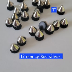 Silver spike charms Punk style accessories. Plastic spikes charm. Silver color cone stud. Emo shoe charms. Spikes rivets shoe charm.