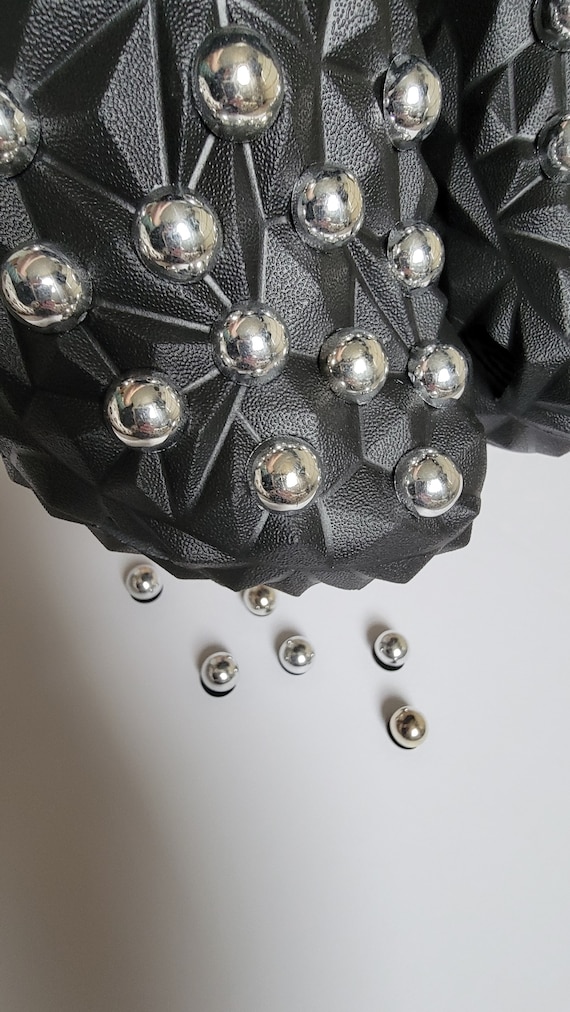Silver Half Dome Shoe Charms: Metallic Plastic Pearl Shoes