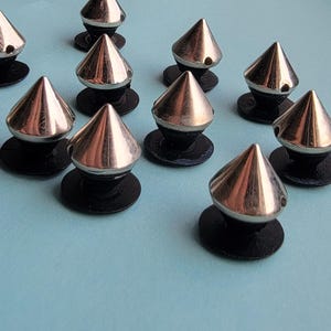 Spike charms set. Gothic style accessories Plastic spikes charm Silver color cone stud Gothic shoe charm Spikes rivets shoe charm 2-26pc set