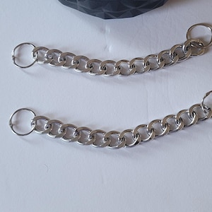 Silver chains- Metal shoe charm-Goth shoe charms - Chain set 2 pcs shoe decor- Gothic charms-Edgy Gothic Style-Heavy metal shoe accessories