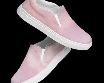 Colorful Clouds Women’s Slip-on Personalized Streetwear Sneakers - Trendy Athletic Canvas Shoes