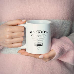 May include: White ceramic mug with a black and white graphic design that says "Since 2017 - Mockups - Photoshop - BlissfullGifts".
