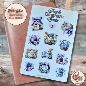 d'autocollants pour scrapbooking avec motif de Pâques violet gunmetal | Pour votre passe-temps de journalisation | autocollants amusants pour les amateurs de scrapbooking | Meilleur cadeau d'anniversaire