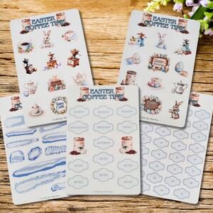 Stickervellen met scrapbooking Pasen lezen thema | Voor je dagboekdecor | Ideaal voor lezers en boekenliefhebbers | Het beste cadeau van Scrapbooker.