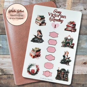 Autocollants de scrapbooking de lecture victorienne confortables pour tenir un journal | Meilleur cadeau pour les amateurs de scrapbooking | Belle décoration littéraire pour anniversaire