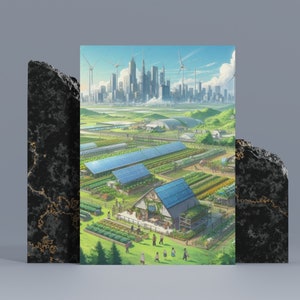 Solarpunk Farm Poster Digital Art Series 18