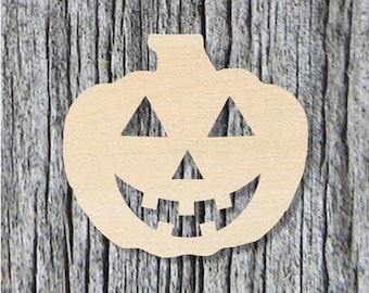 Unfinished Jack O Lantern Wood Cutout, Baltic Birch, Halloween Craft
