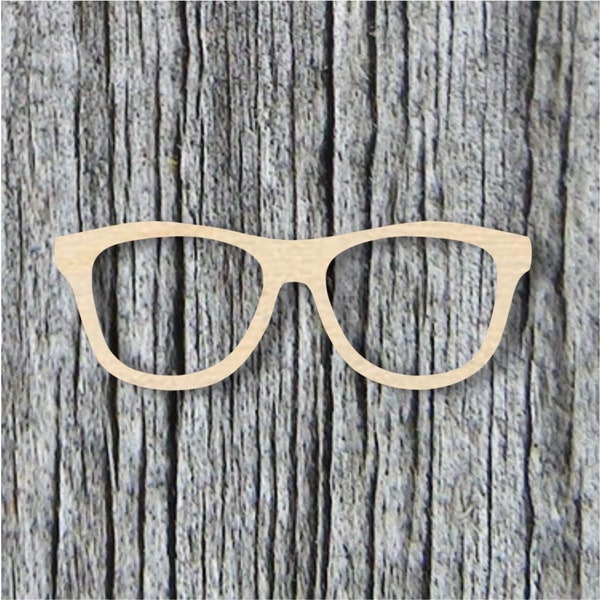 Nerd Glasses Wood Shape, Unfinished Wood Cutout for Painting, Scrapbooking, Ornament, Jewelry, Reader Gift, Bookworm Crafts  1/8" Thickness